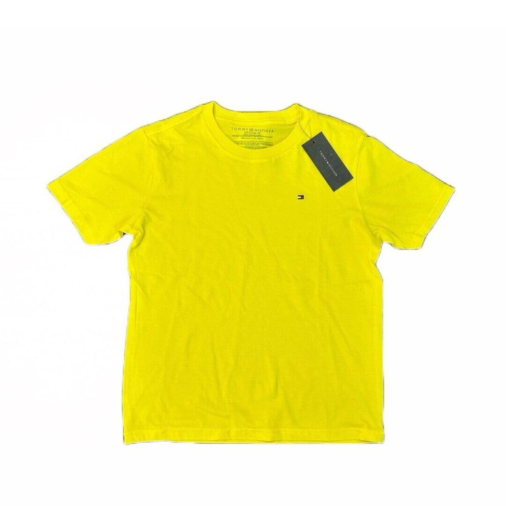 Tommy Hilfiger Boys Crewneck‎ Tee Blazing Yellow T-Shirt Size S (8-10) NWT
